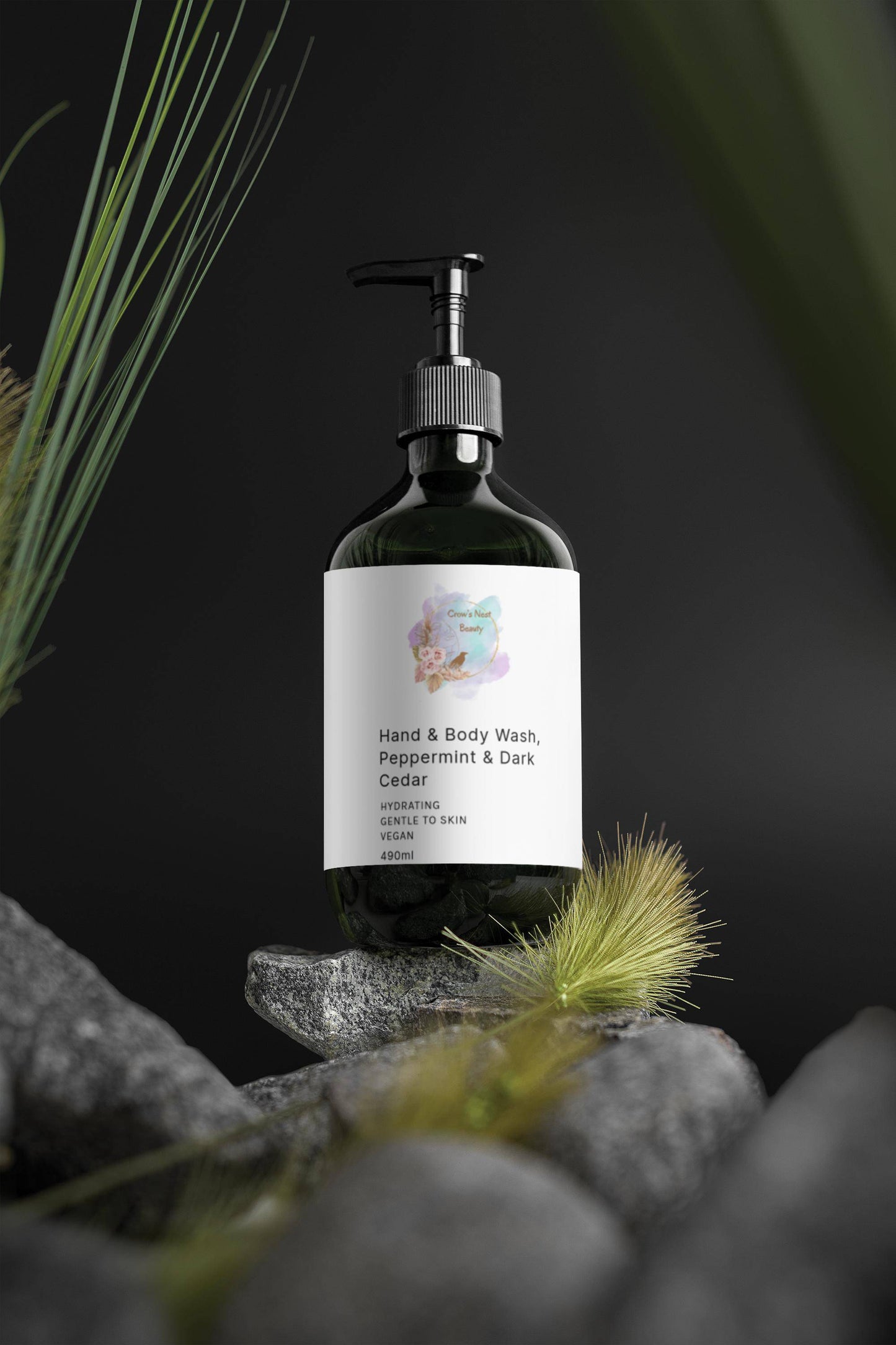 Hand & Body Wash, Peppermint & Dark Cedar - Crow’s Nest Beauty