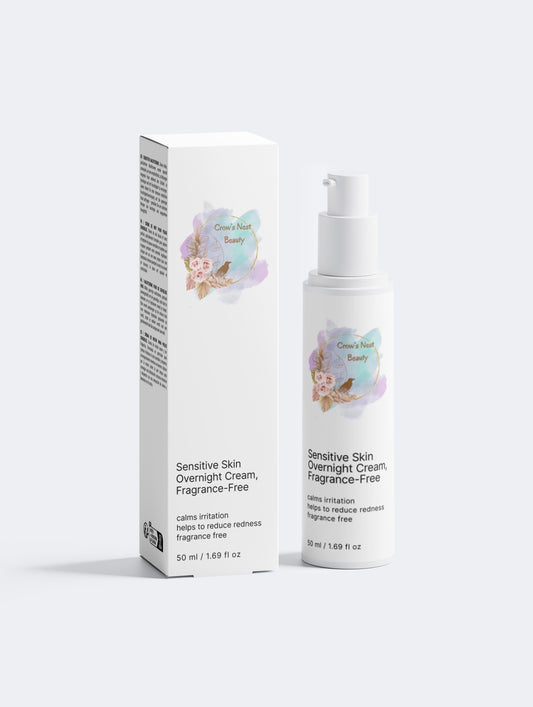 Sensitive Skin Overnight Cream, Fragrance-Free - Crow’s Nest Beauty 