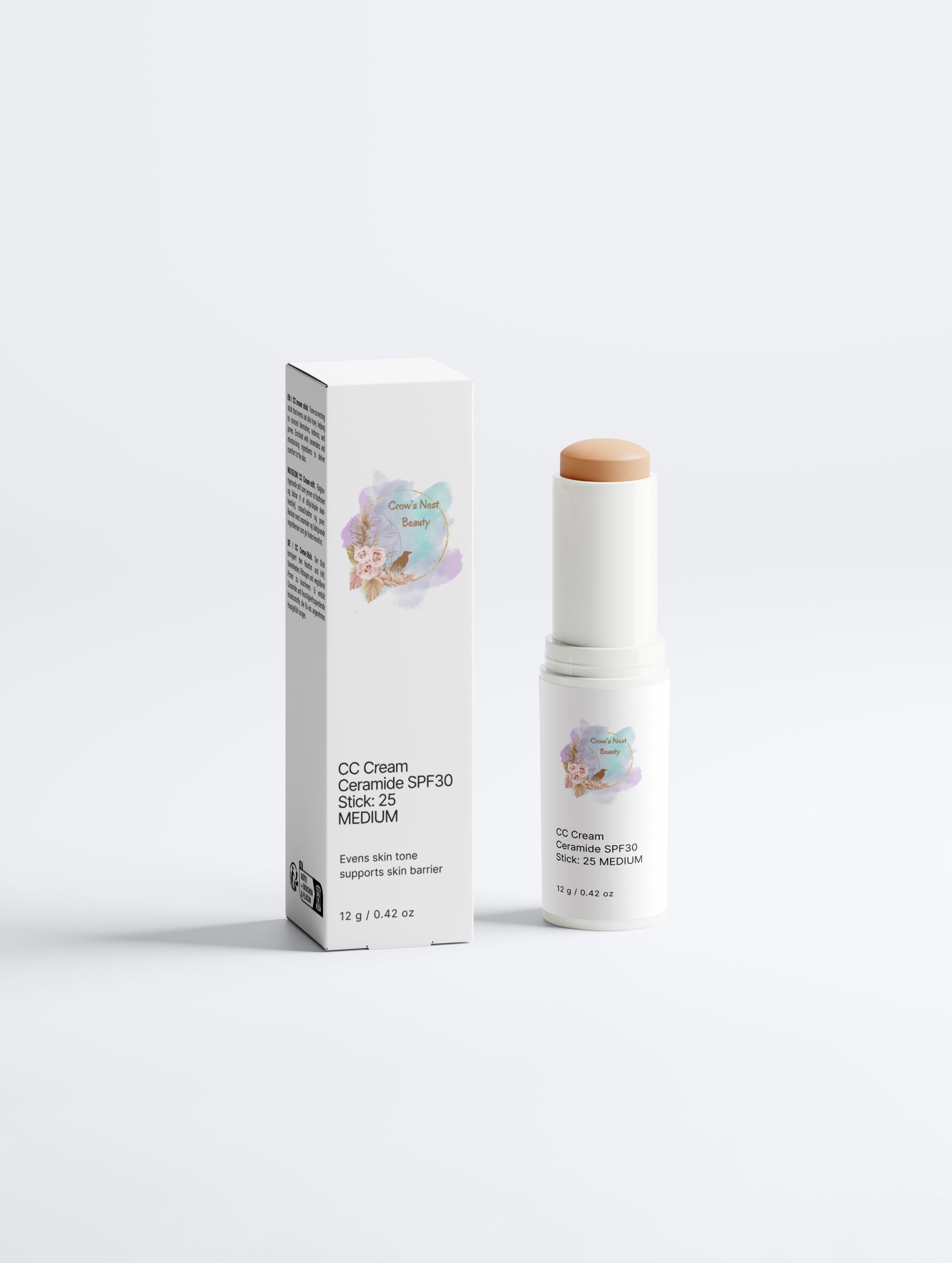 CC Cream Ceramide SPF30 Stick: 25 MEDIUM - Crow’s Nest Beauty 