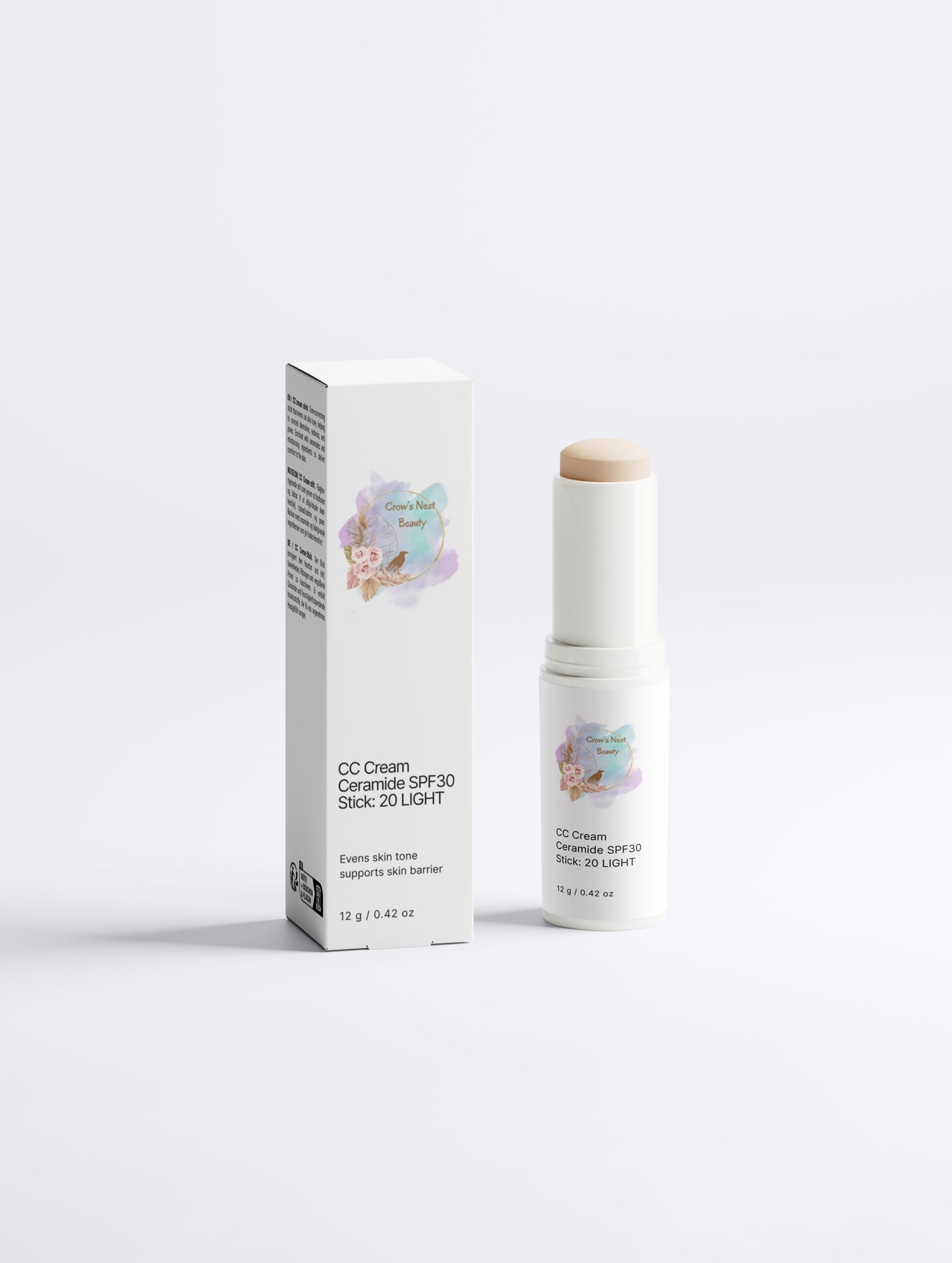 CC Cream Ceramide SPF30 Stick: 20 LIGHT - Crow’s Nest Beauty 