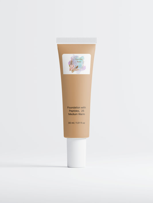 Foundation with Peptides,  25 Medium Warm - Crow’s Nest Beauty 