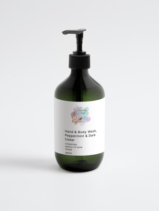 Hand & Body Wash, Peppermint & Dark Cedar