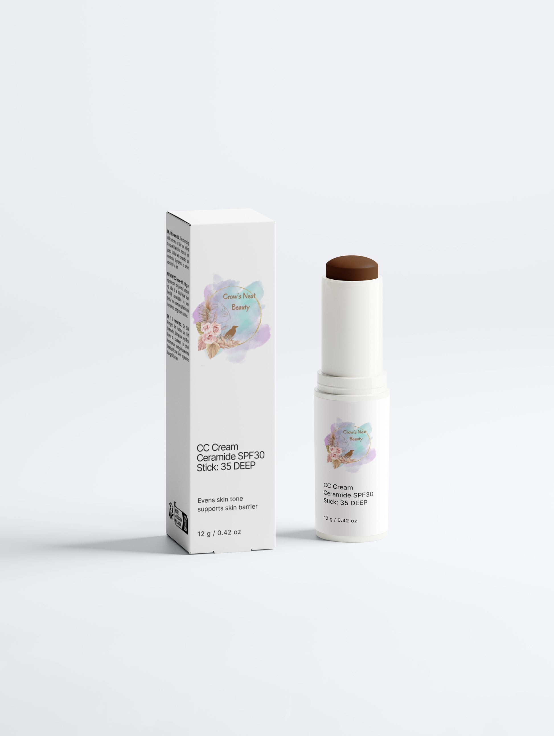 CC Cream Ceramide SPF30 Stick: 35 DEEP - Crow’s Nest Beauty 